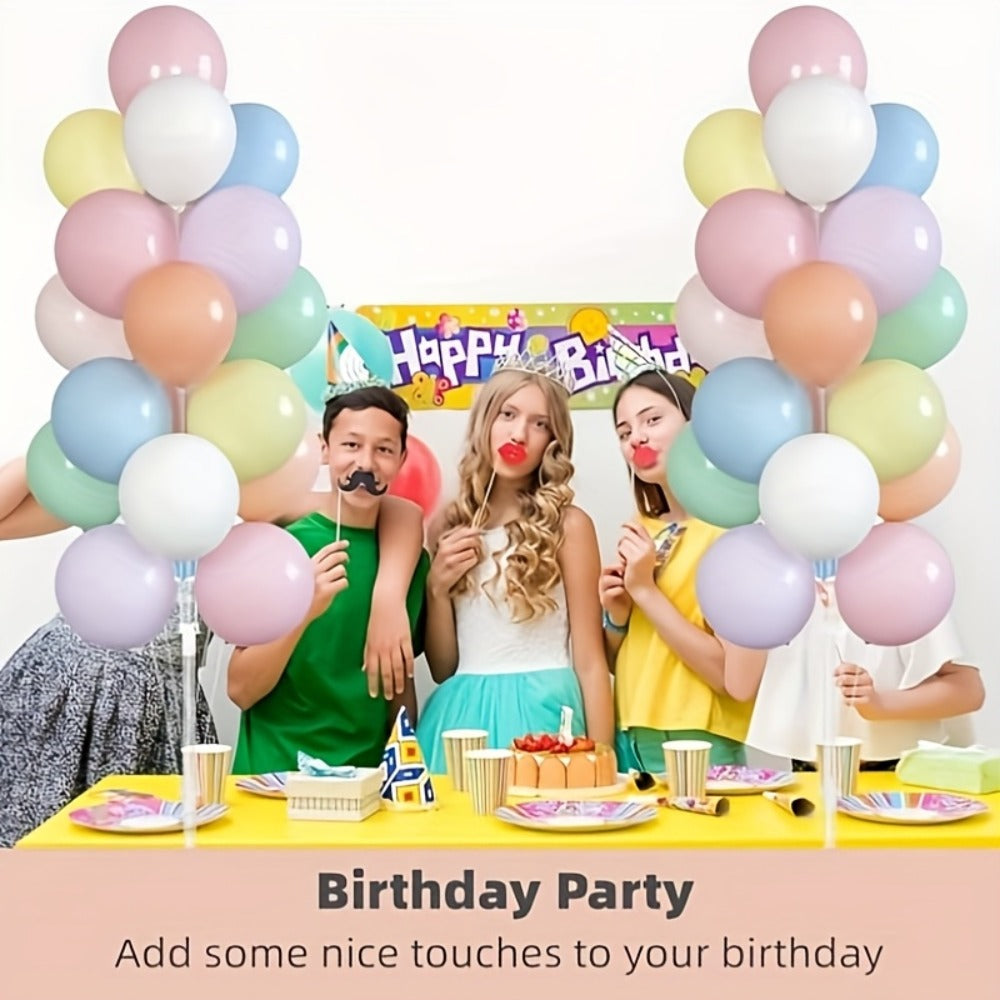 Balloon Stand Kit 63-Inch with Base | 19-Balloon Arch Holder for Birthday, Wedding, Graduation & Christmas Party Centerpiece - Sturdy PP Pole, Table & Floor Use, Easy Assembly, Durable Reusable 2pcs