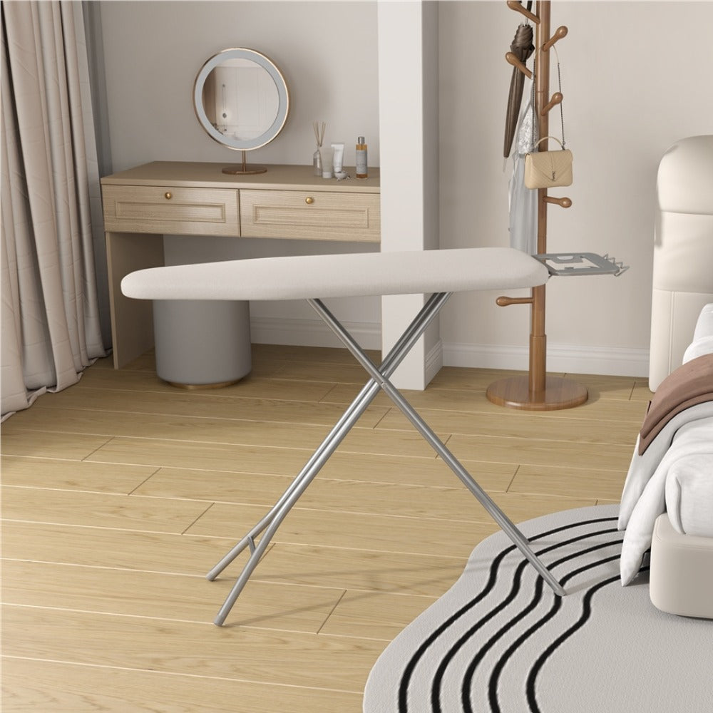 Ironing Board Full Size Adjustable Height Foldable Iron Board with 4-Leg Stand 4-Layer Thick Pad Iron Rest Safety Lock for Home Dorm Laundry Room