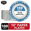 Paper Plates 10 Inch Heavy Duty Botanical Leaf Design Soak Proof Microwave Safe Disposable Dinner Plates for Party BBQ Holiday Everyday Use 50 100 204 Count