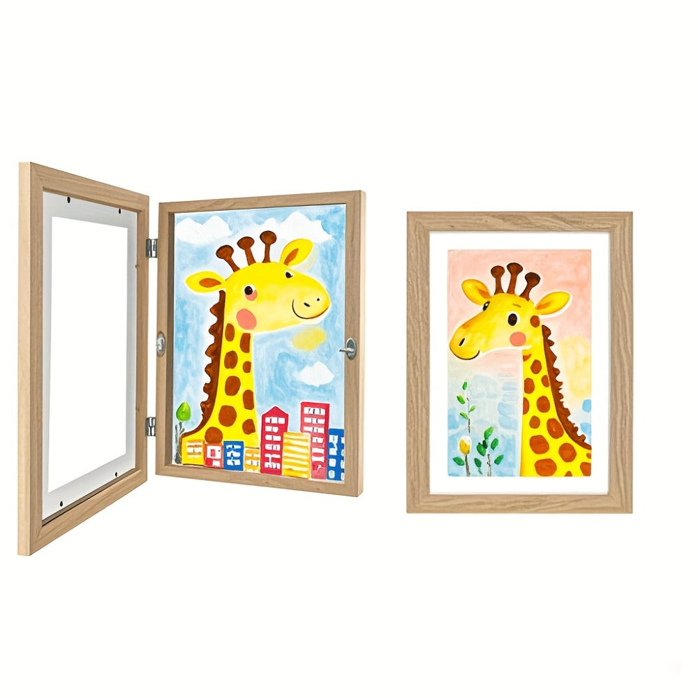 Kids Artwork Frame Front Opening Changeable 8.5x11 Children Art Display Picture Frame Holds 100+ Pieces for Drawing Crafts Photos 2 Pack 4 Pack Wood White
