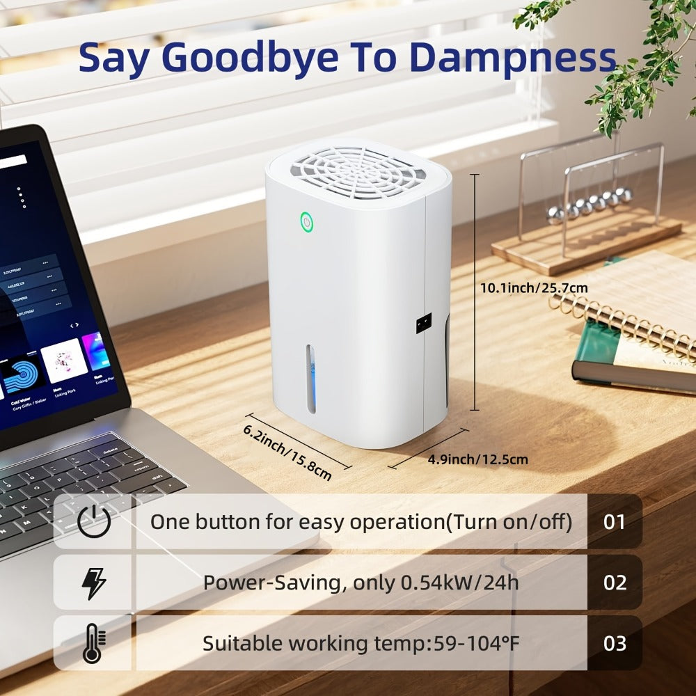 Dehumidifier for Home 215 Sq Ft | Quiet Portable 27oz Peltier Mini Dehumidifier with Auto Shut-Off for Bedroom, Bathroom, Basement, Closet, Kitchen & RV | Keeps Humidity Below 45% | White