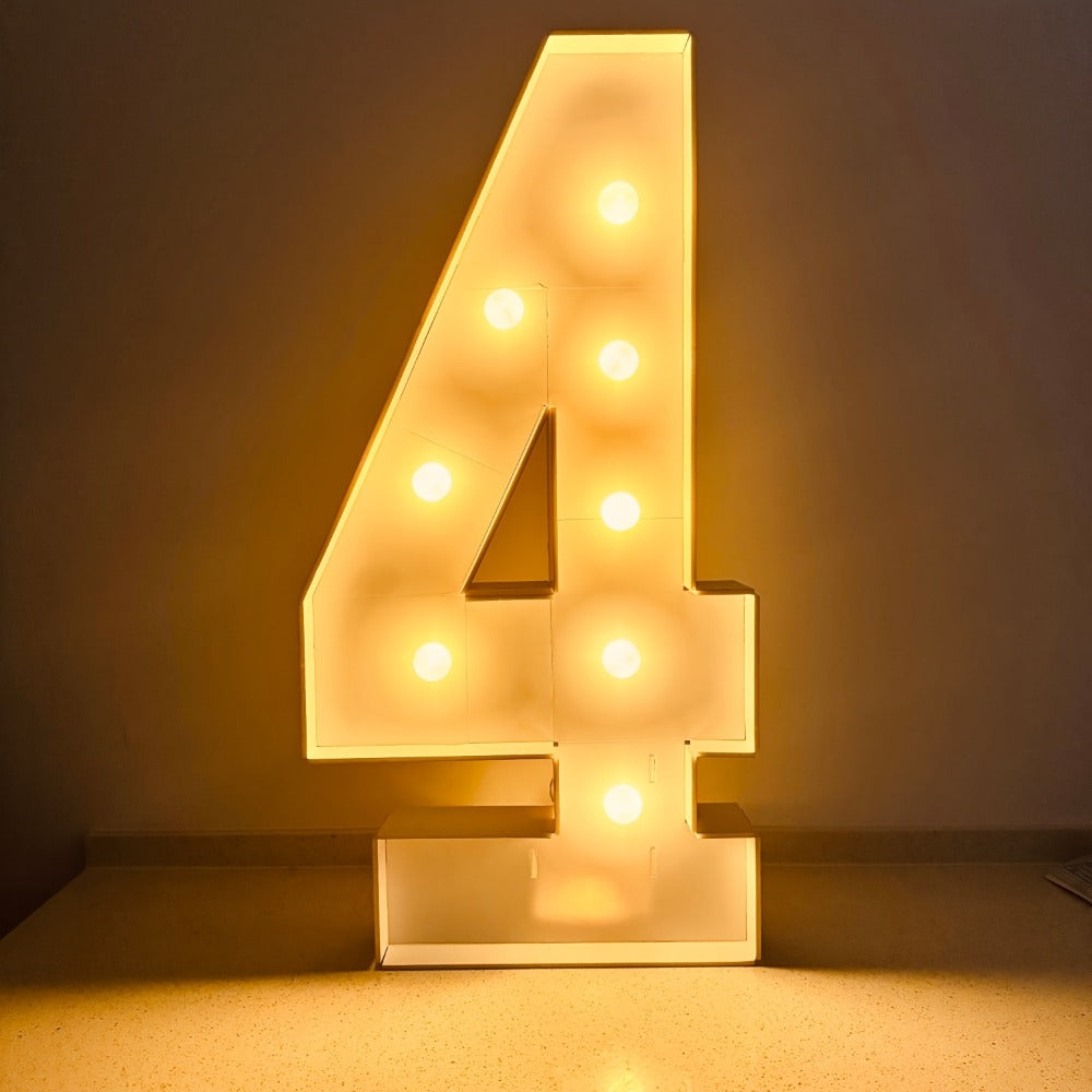 3ft Glowing Number Sign ¨C Warm White LED 3D KT Board 36 Inch Freestanding Party Decoration for Birthday Anniversary Wedding