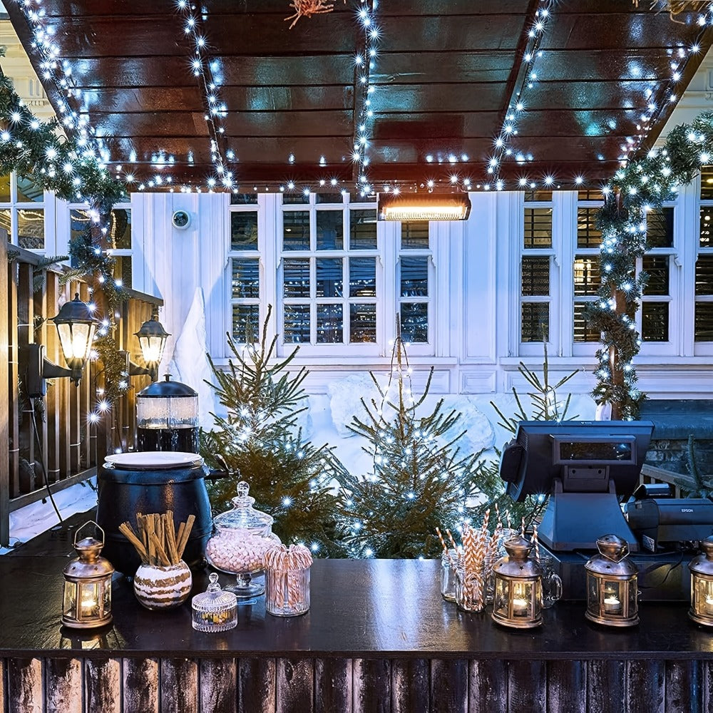 Solar LED Fairy String Lights IP65 Waterproof ¨C 40FT or 80FT with 8 Lighting Modes for Independence Day, Christmas, Wedding, Garden & Yard ¨C White, Warm White, Multi Color, Purple, Orange & Blue