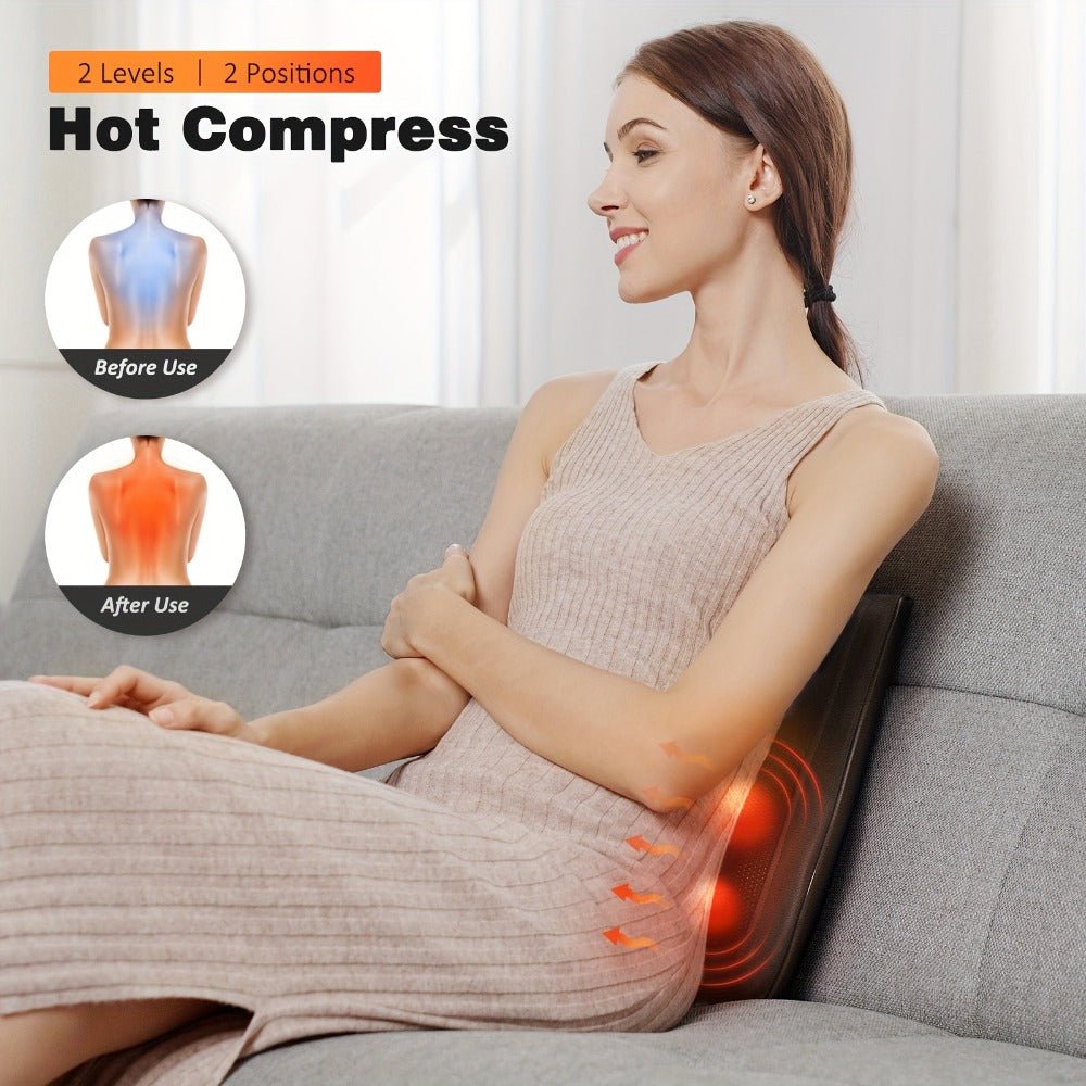 Neck Massager Pillow Heated Acupressure Electric Deep Tissue Kneading for Neck Shoulder Back Leg Muscle Relaxation Gift for Mom Dad Women Men