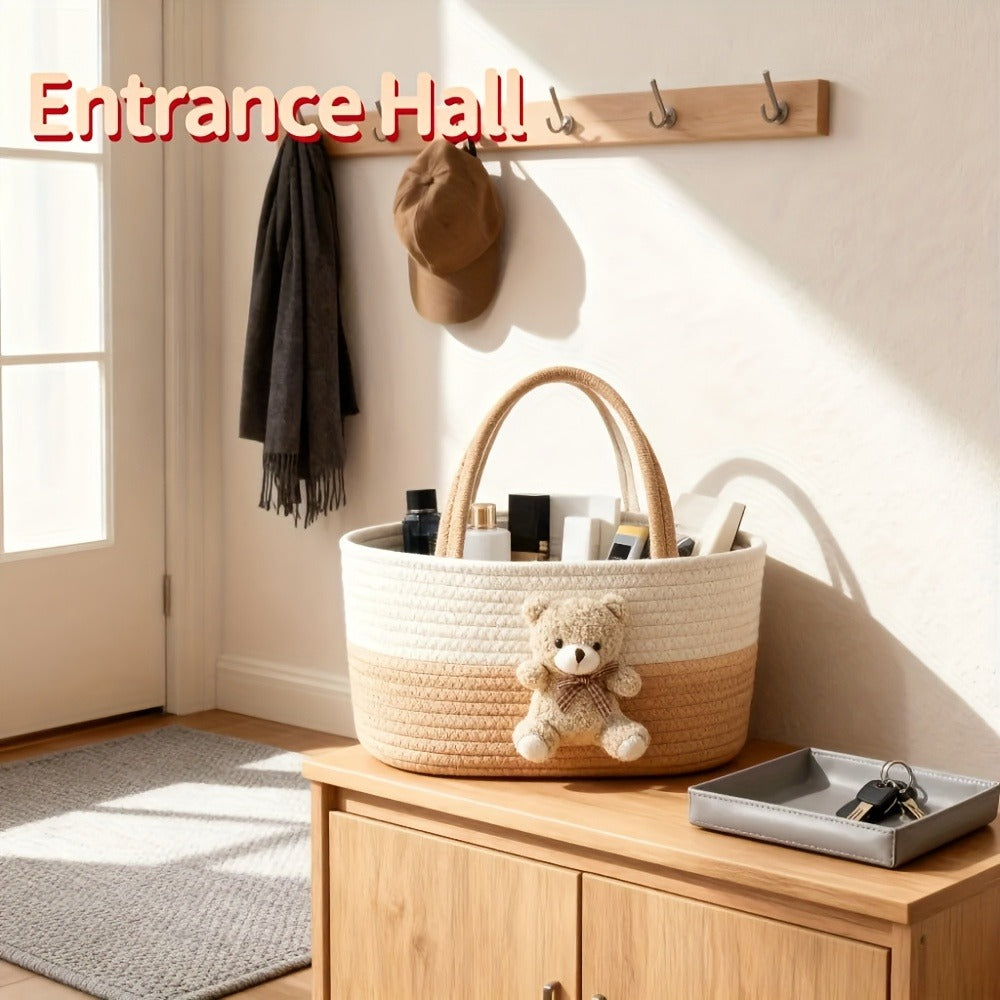 Cute Animal Woven Storage Basket ¨C Decorative Desktop Organizer for Remote Controls, Toys, Stationery & Small Items ¨C Bear, Bunny, Elephant & Giraffe Styles for Home, Nursery & Gift