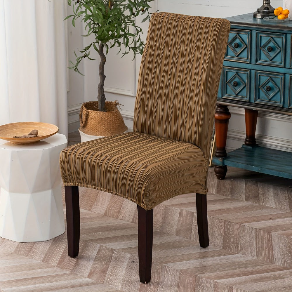 Dining Chair Covers Stretch Slipcovers Set of 4 or 6, Stain Resistant Removable Washable Chair Protector for Home Kitchen Restaurant Wedding, Spandex Jacquard Fabric, 7 Colors Available