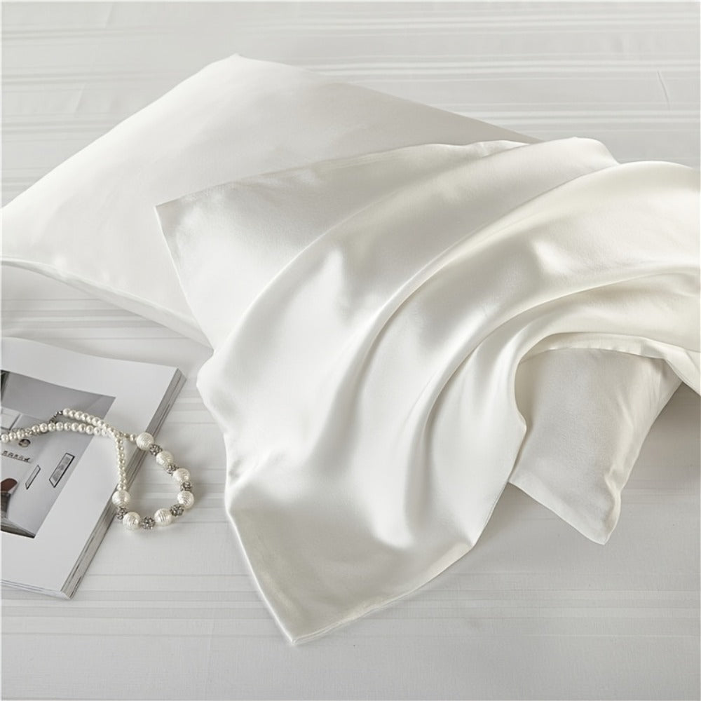 Silk Pillowcase 22 Momme ¨C Satin Weave Mulberry Silk with Hidden Zipper for Hair & Skin Health, Standard Queen King ¨C Multiple Colors