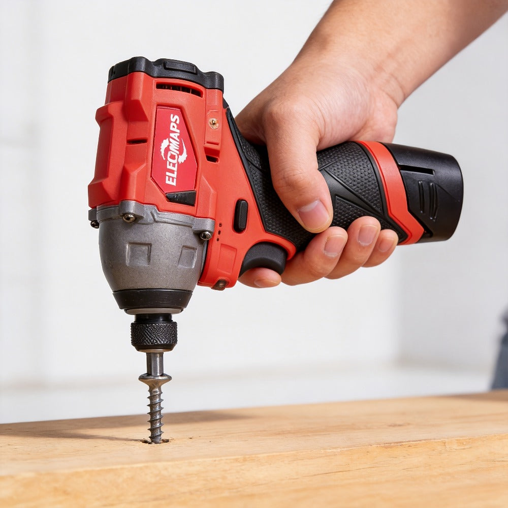 ELECMAPS Cordless Brushless Impact Driver 1/4 Inch ¨C Compact Portable Power Tool for Tight Spaces | Great Gift for Men