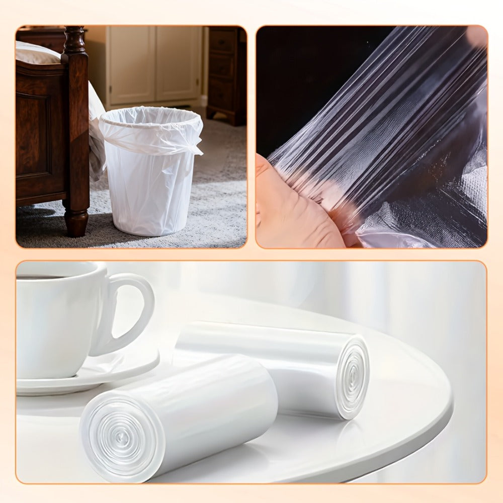 13 Gallon White Roll Garbage Bags Leak Proof Large Capacity Kitchen Trash Bags for Kitchen Living Room Bathroom Waste Bin 26 Count 62 Count 104 Count