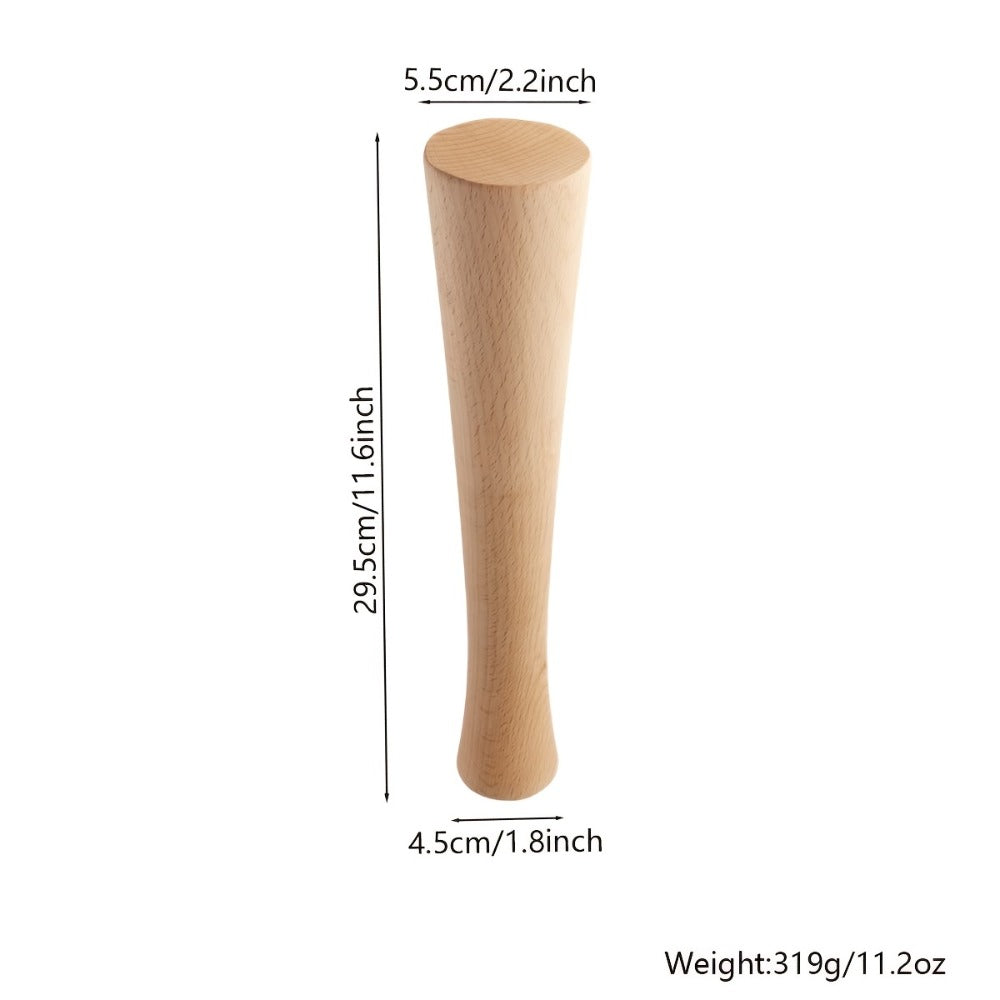 Wooden Sauerkraut Pounder for Mason Jars - 11.6 Inch Solid Wood Fermentation Tamper Kraut Pounder Pestle for Vegetable Fermentation, Kimchi, Pickles & Home Brewing - Easy to Clean Kitchen Tool
