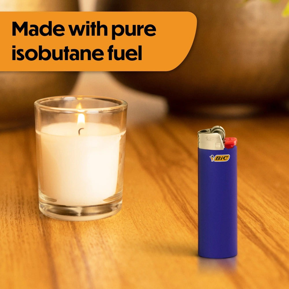 BIC Classic Maxi Pocket Lighters Assorted Colors 8-Count Tray - Reliable Everyday Lighter for Home, Candles, Camping & Outdoor Use