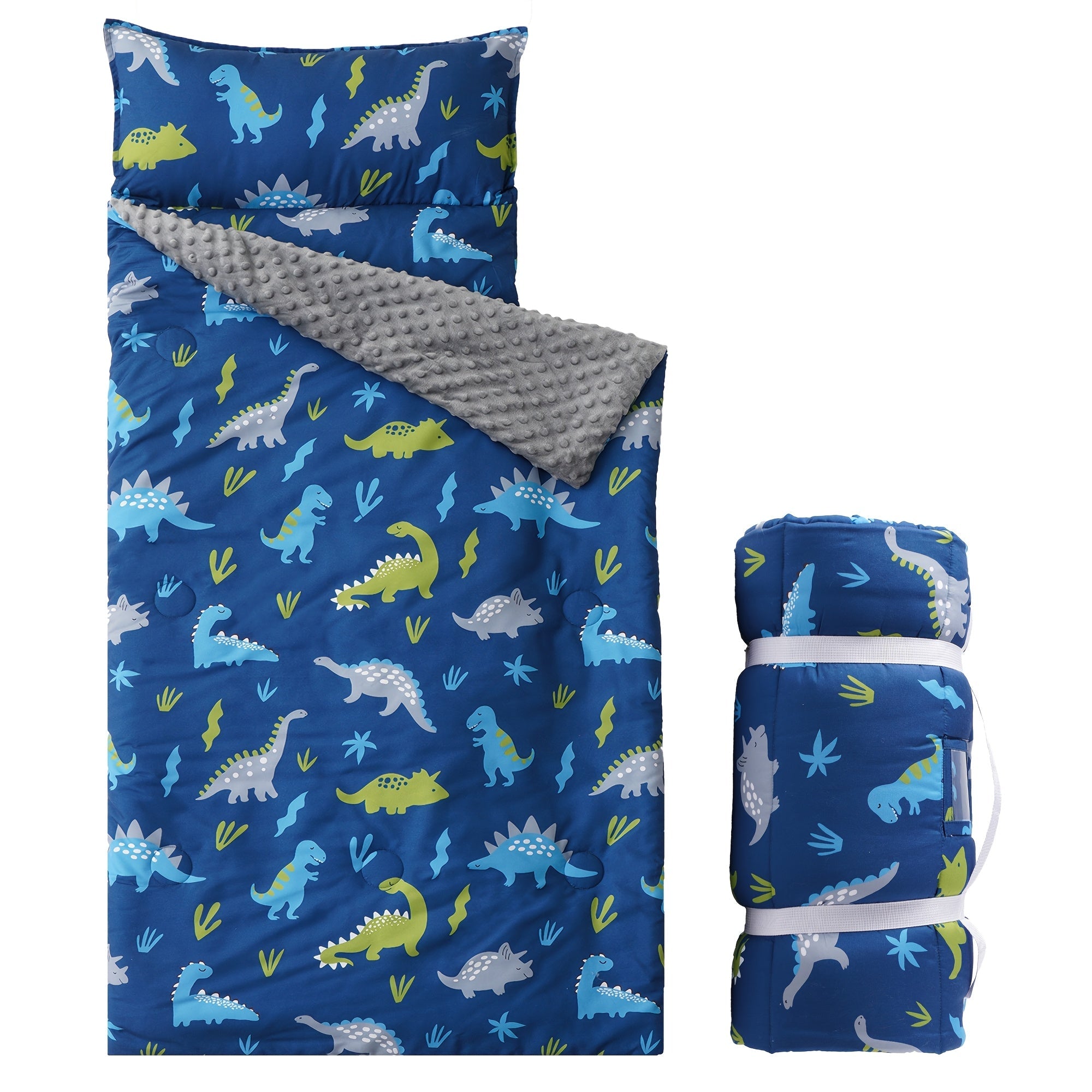 Kids Nap Mat Roll-Up Sleeping Mat for Daycare & Travel - 100% Polyester, Machine Washable, Fun Prints