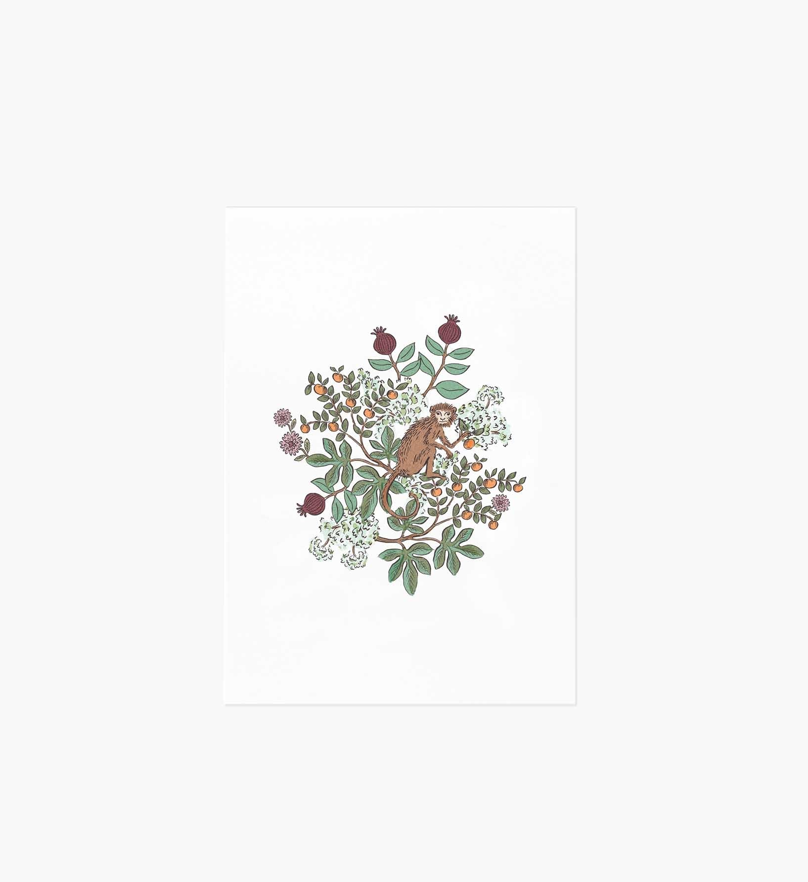 Safari Monkey Art Print