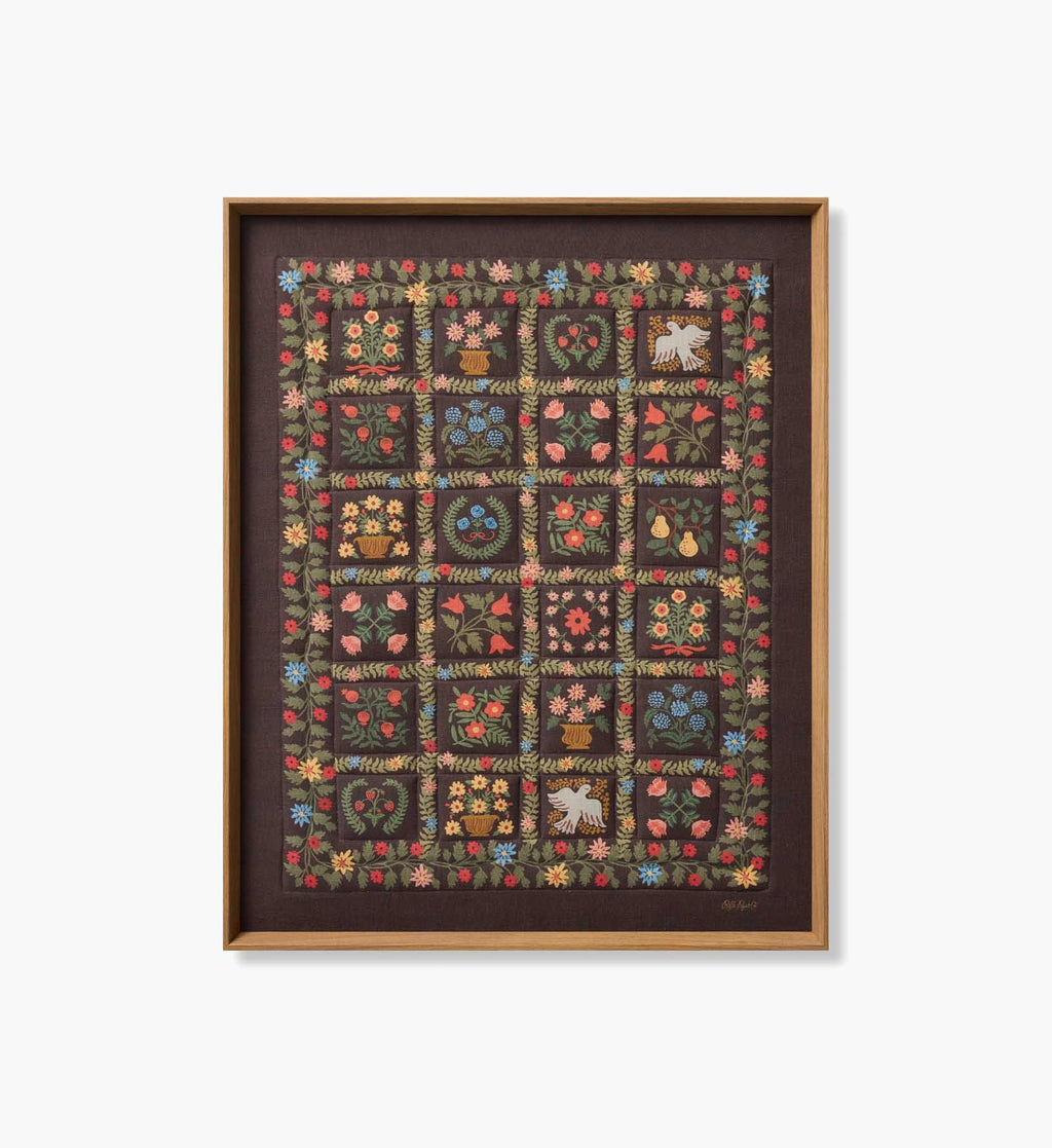 Framed Wall Art - Helena Quilt Brown