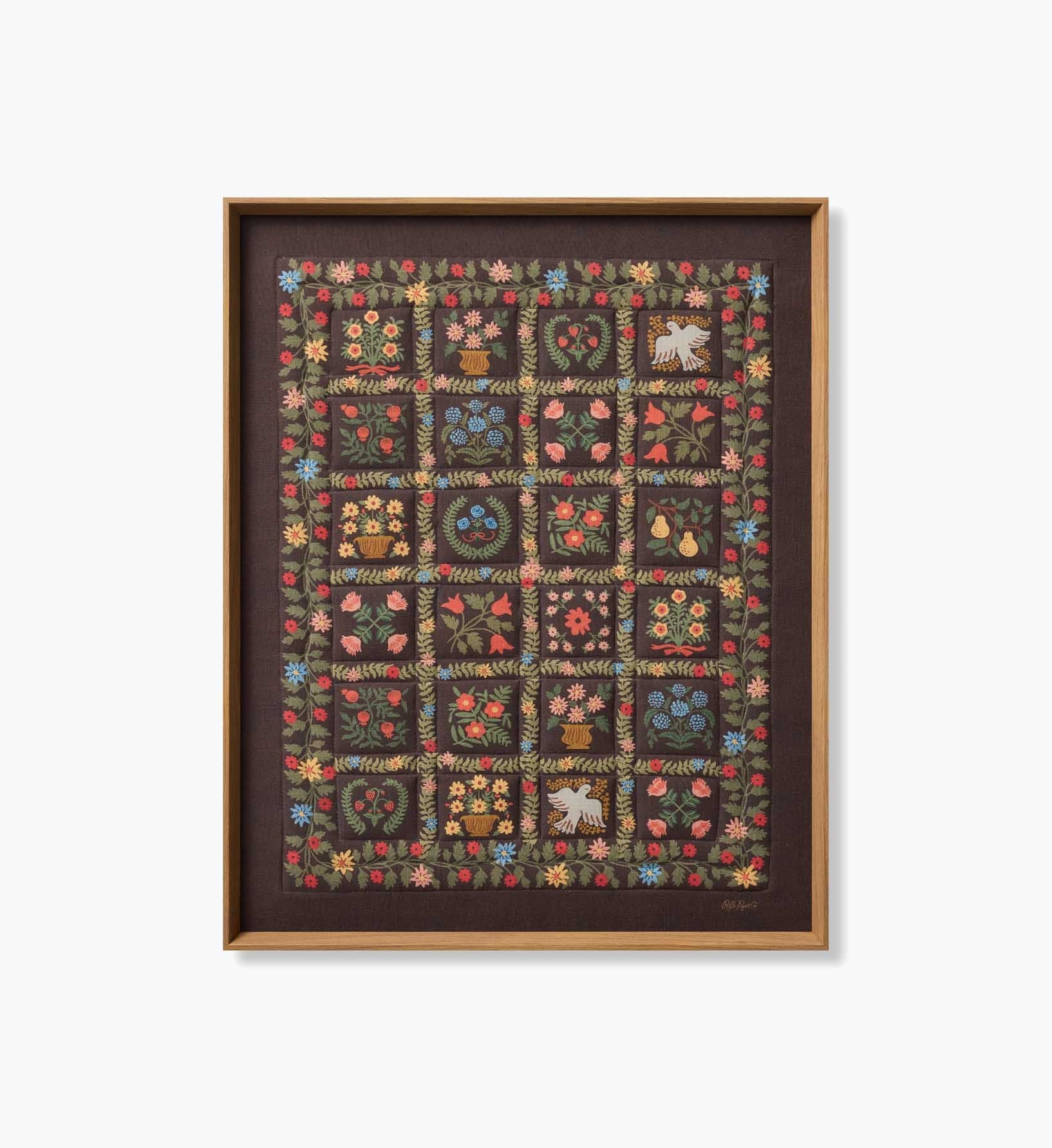 Framed Wall Art - Helena Quilt Brown