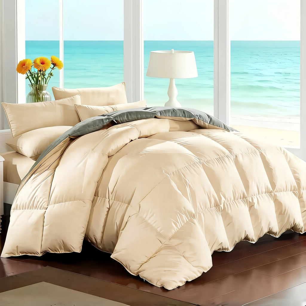 Comforter Set 7-Piece Bed in a Bag Queen King Full Soft Microfiber Down Alternative Comforter Fitted Sheet Flat Sheet Pillow Shams Pillowcases All Season Bedding Set 34 Colors