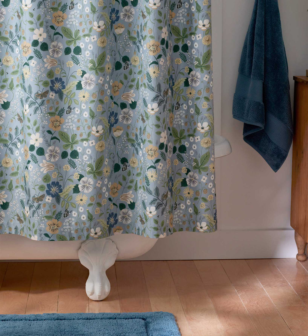 Percale Shower Curtain - Strawberry Fields Slate
