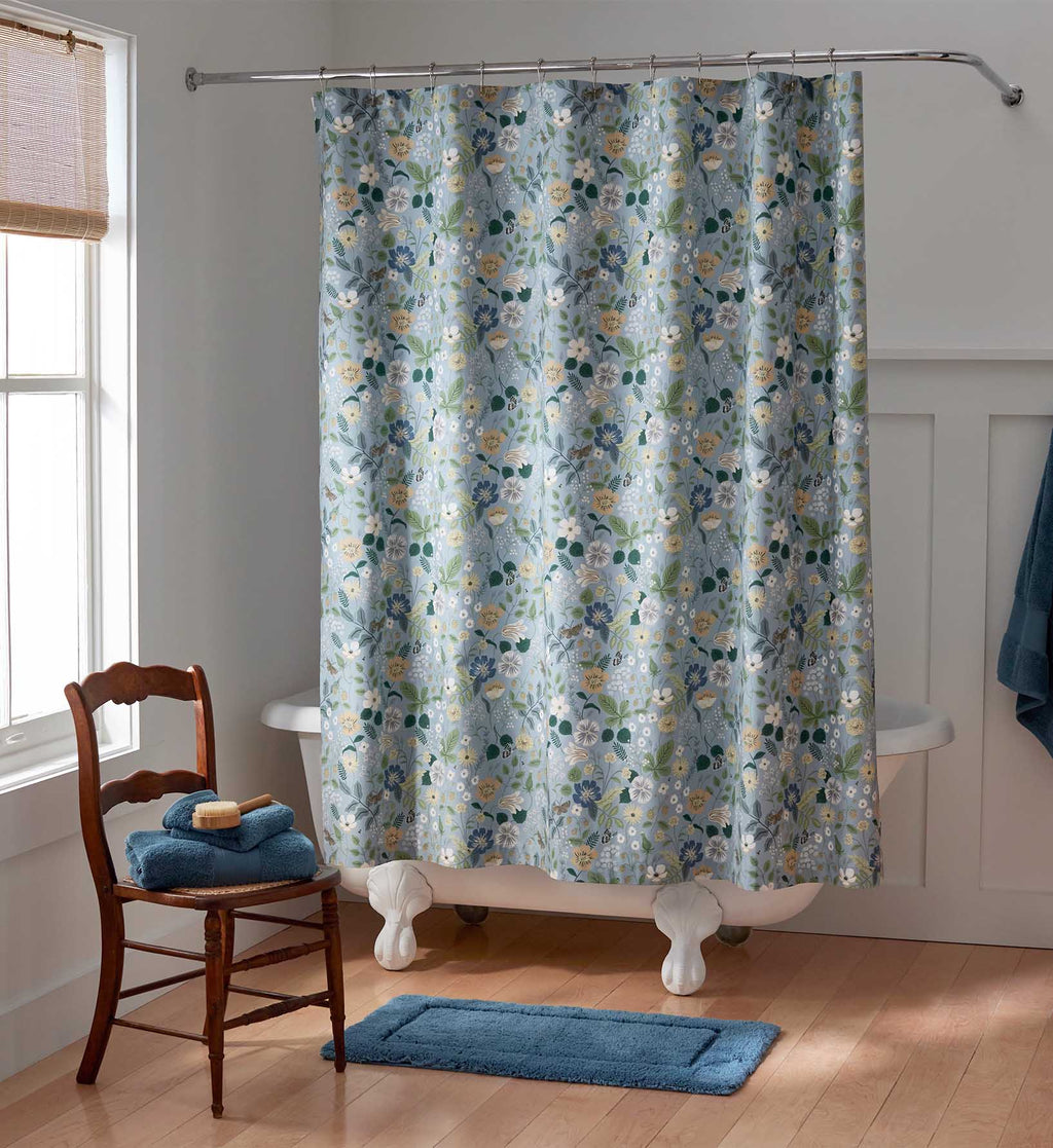 Percale Shower Curtain - Strawberry Fields Slate