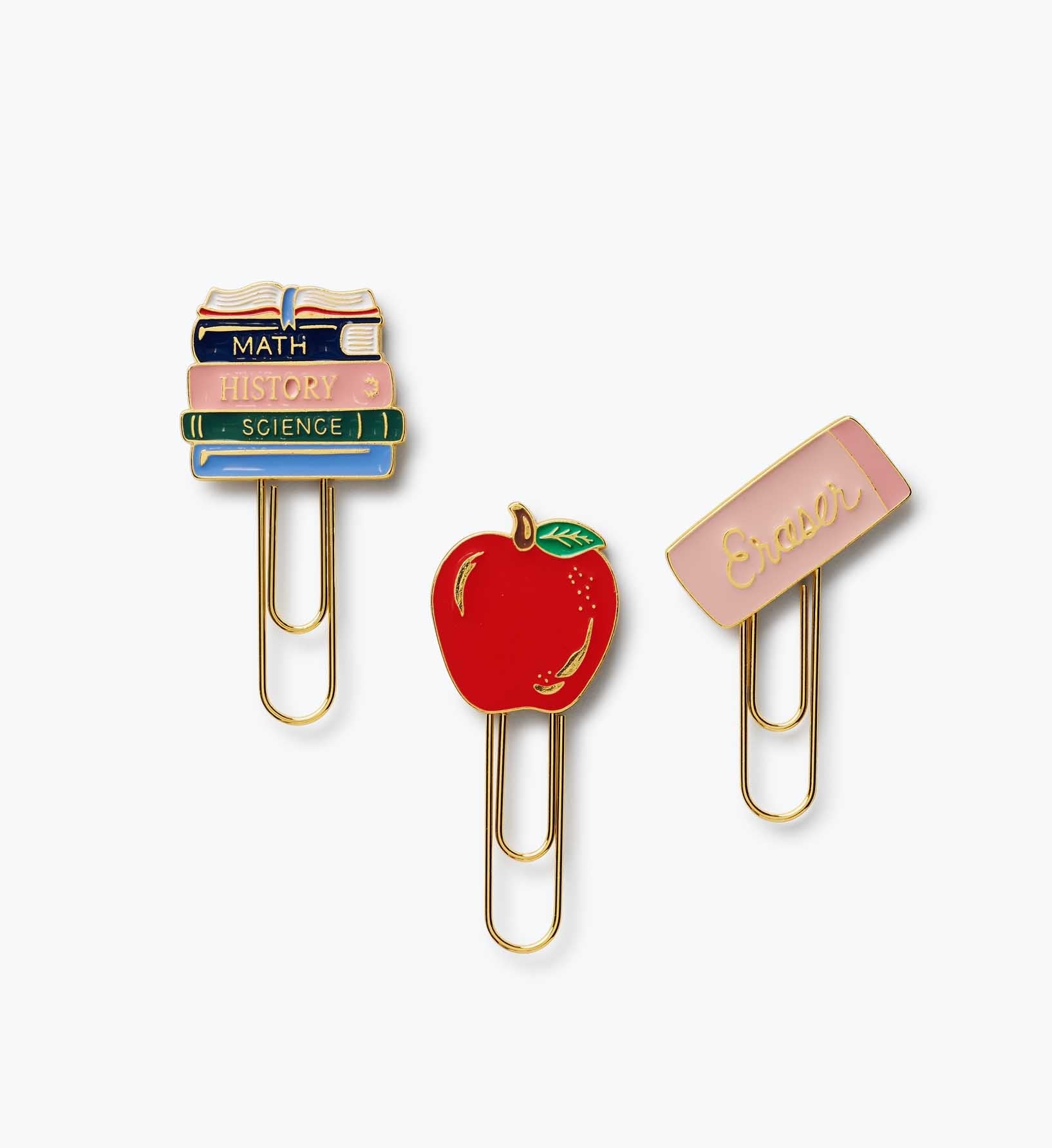 Enamel Paper Clip Set - Schoolhouse