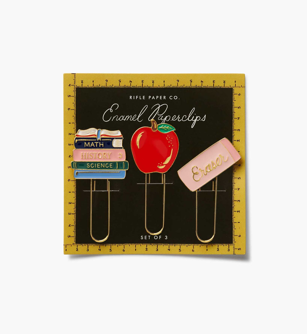 Enamel Paper Clip Set - Schoolhouse