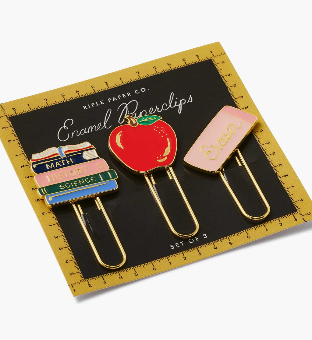 Enamel Paper Clip Set - Schoolhouse