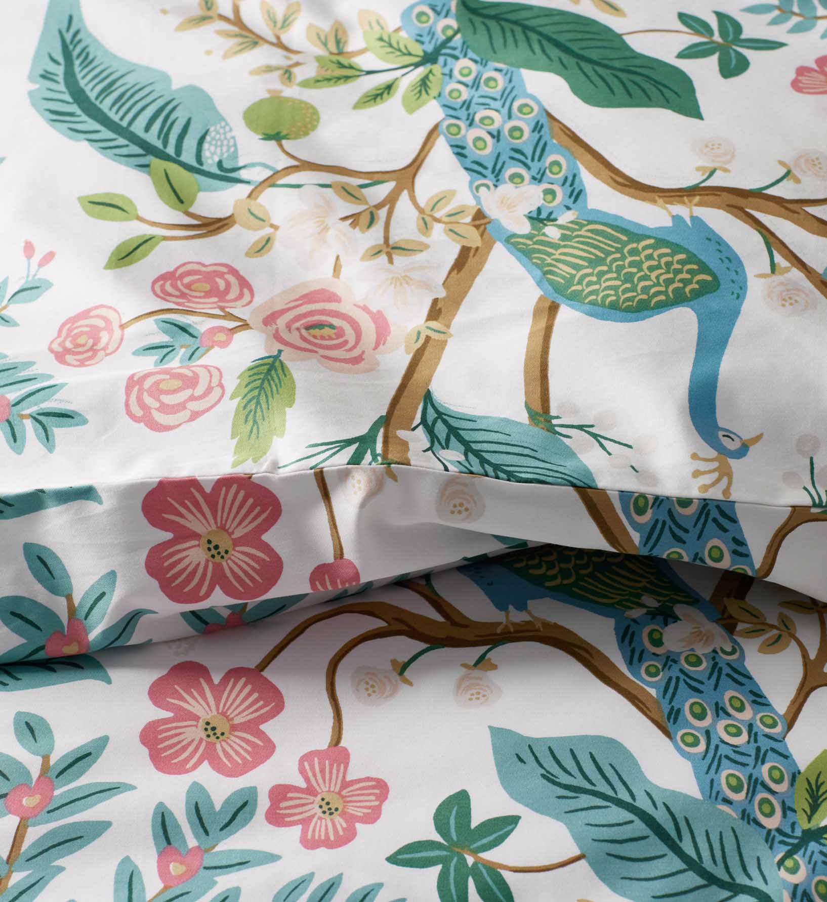 Sateen Duvet Cover - Peacock White