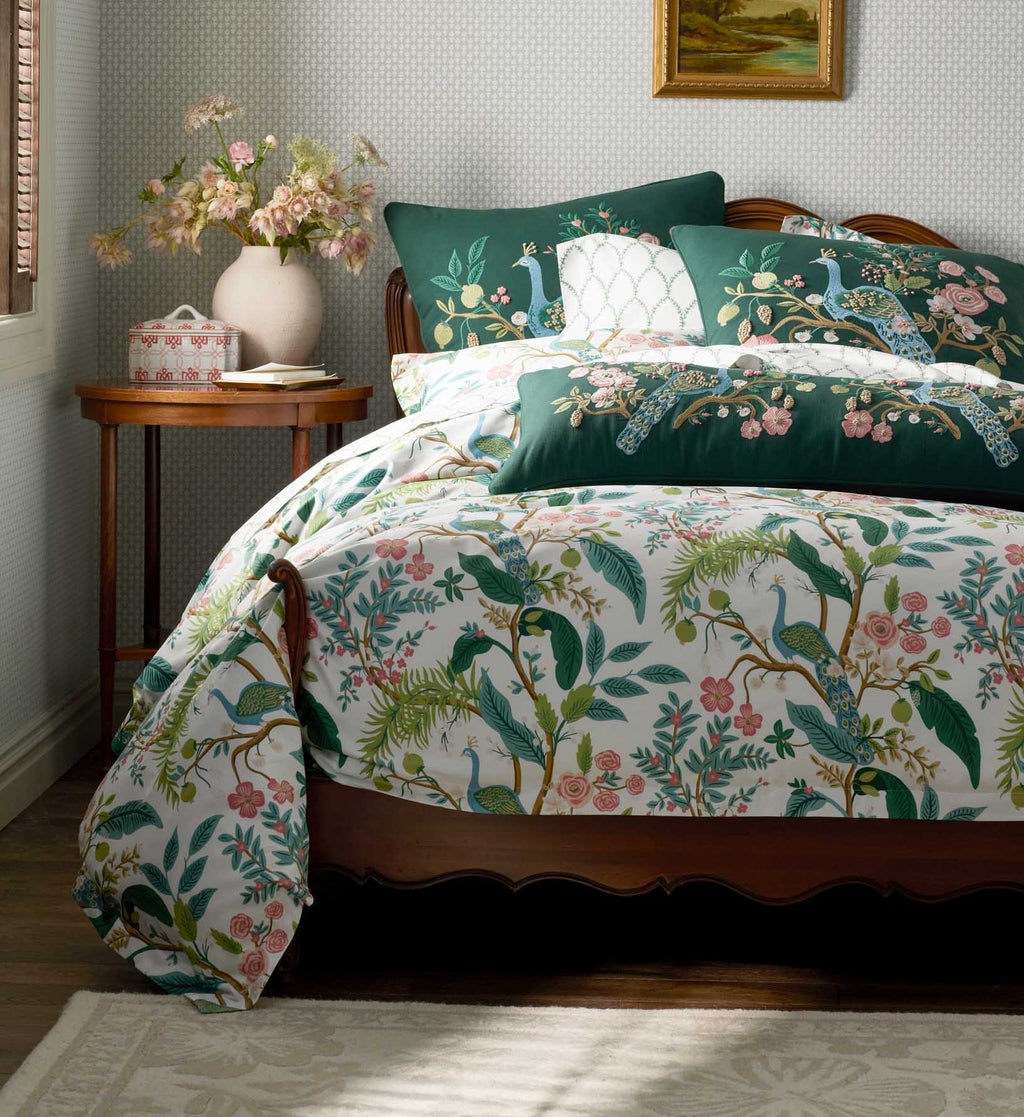 Sateen Duvet Cover - Peacock White