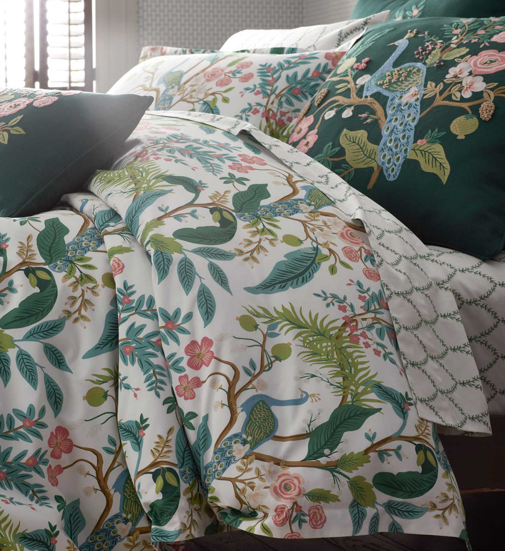 Sateen Duvet Cover - Peacock White
