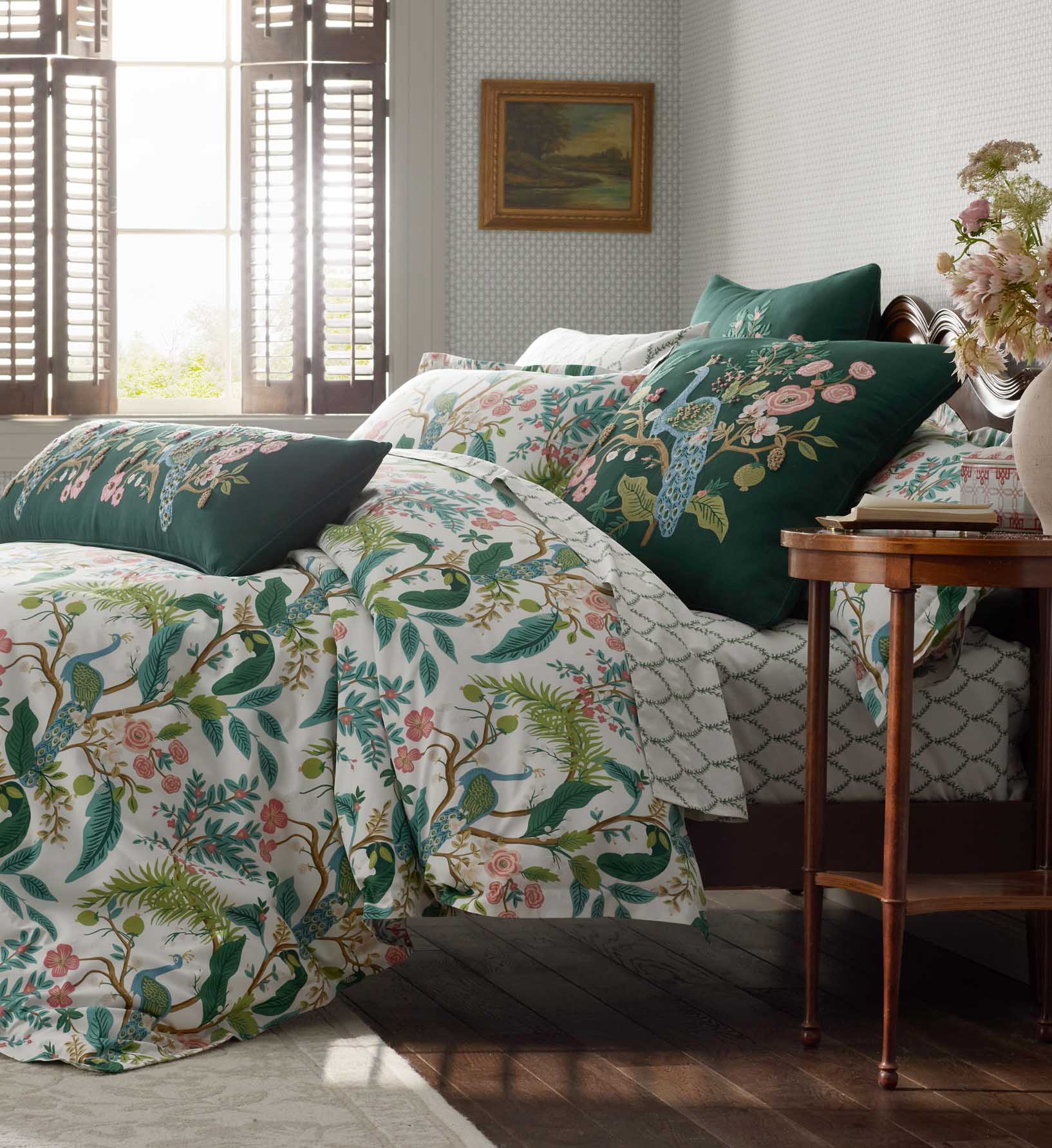 Sateen Duvet Cover - Peacock White