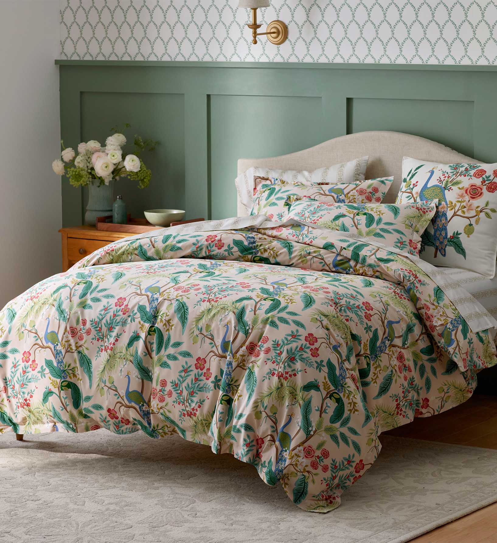 Sateen Duvet Cover - Peacock Blush