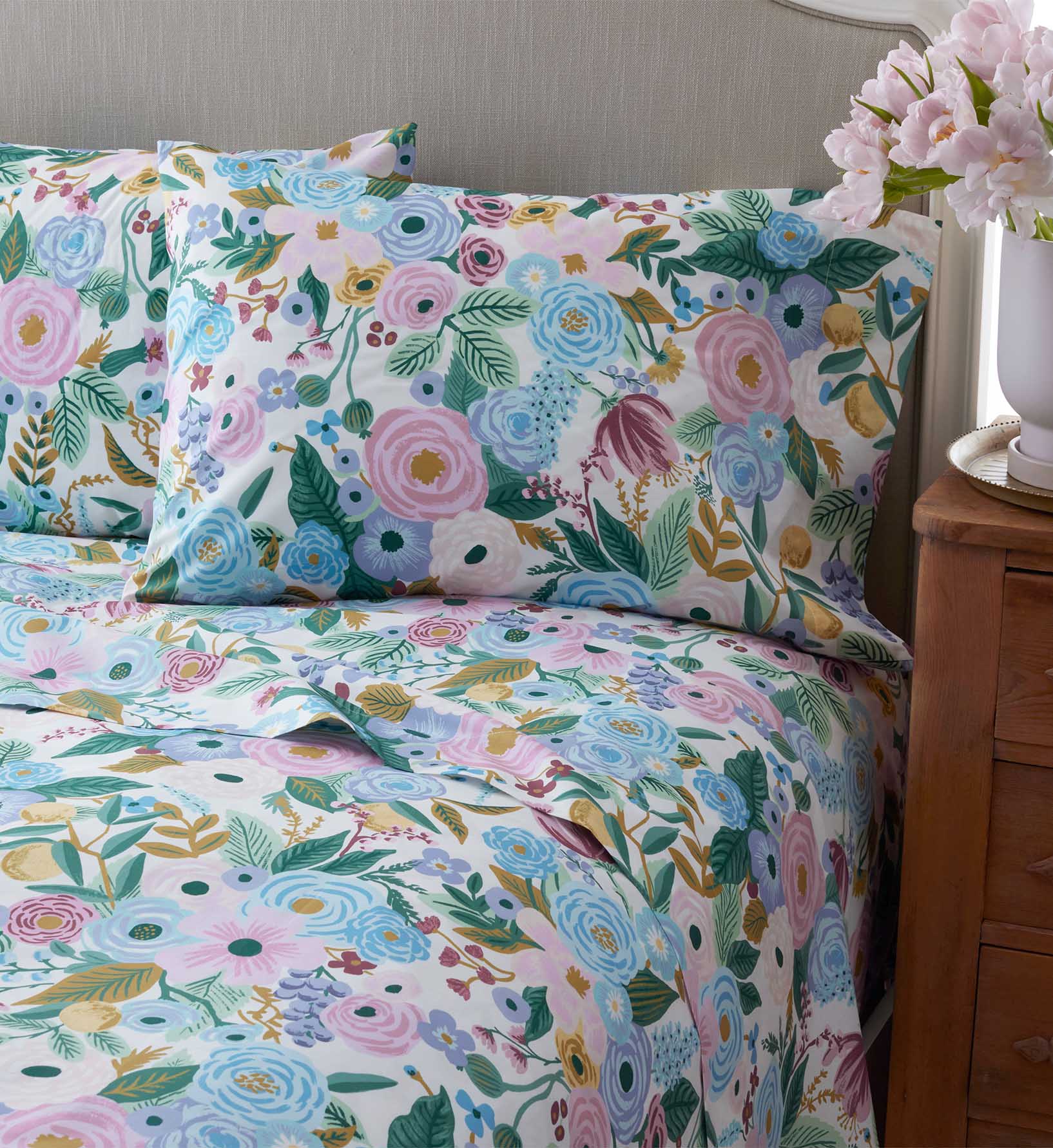 Percale Fitted Sheet - Garden Party Lilac