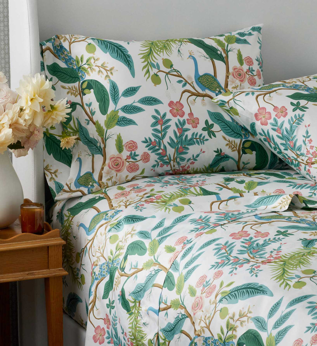 Sateen Sheet Set - Peacock White