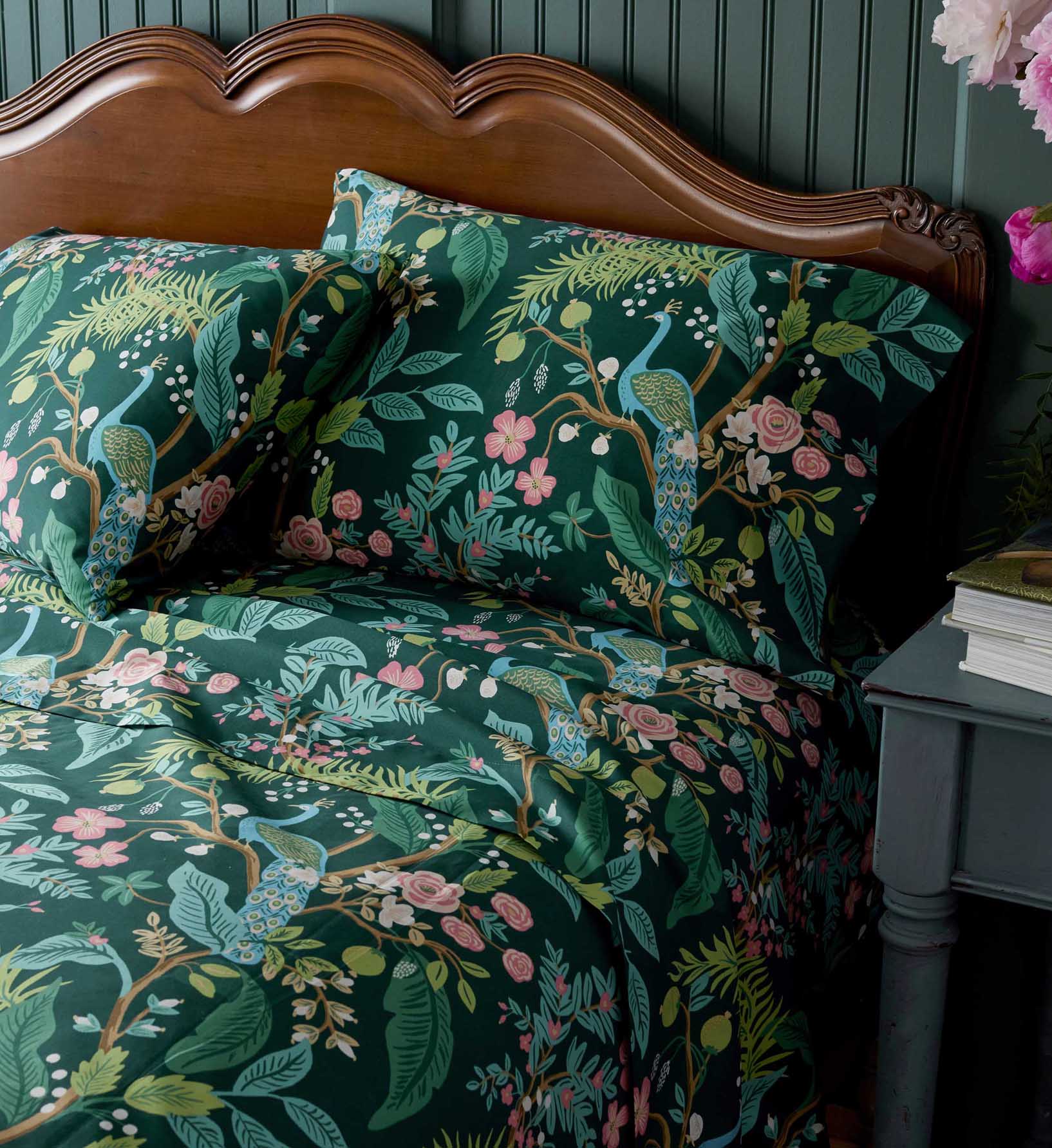 Sateen Fitted Sheet - Peacock Emerald