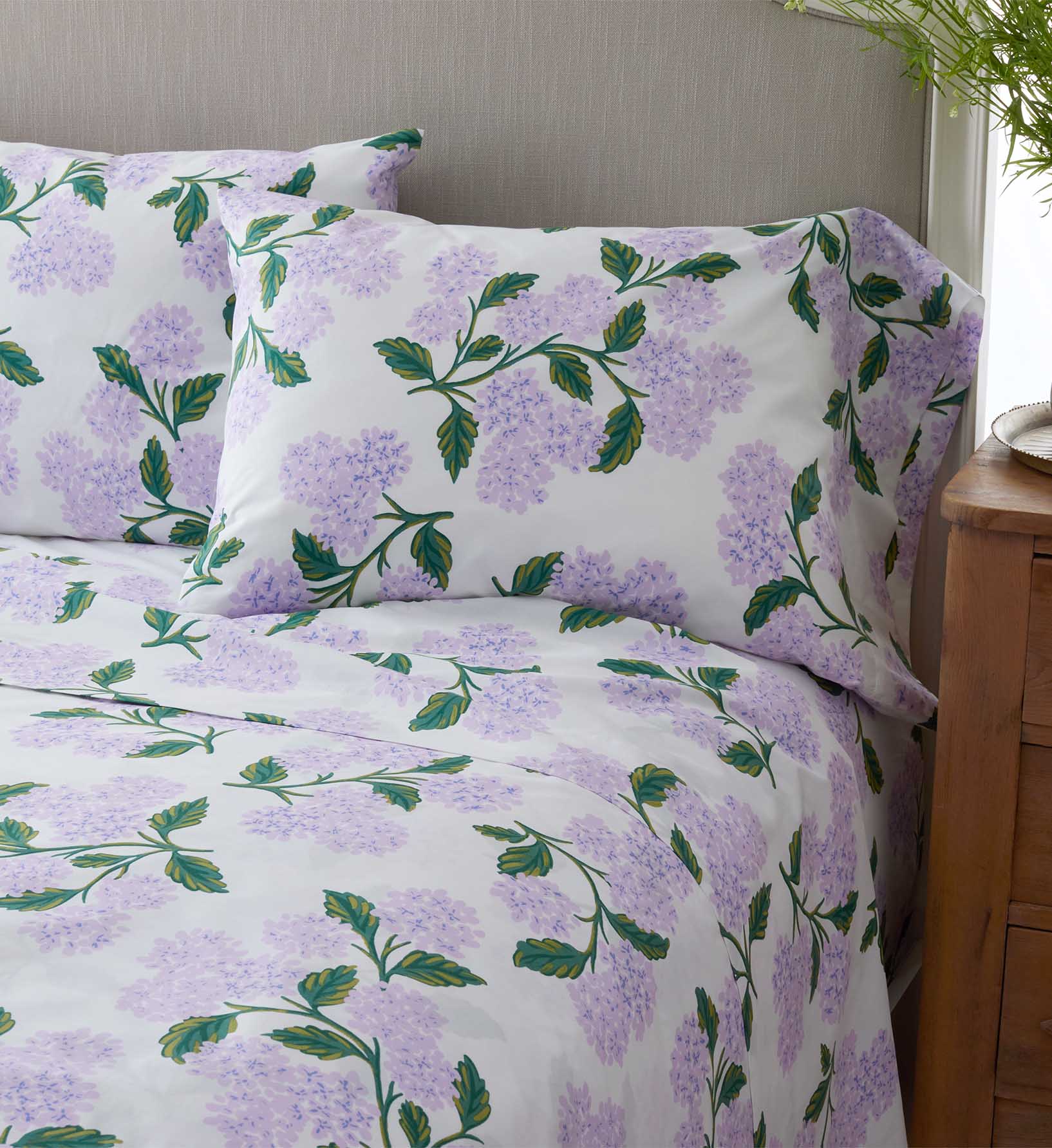 Percale Flat Sheet - Hydrangea Lilac