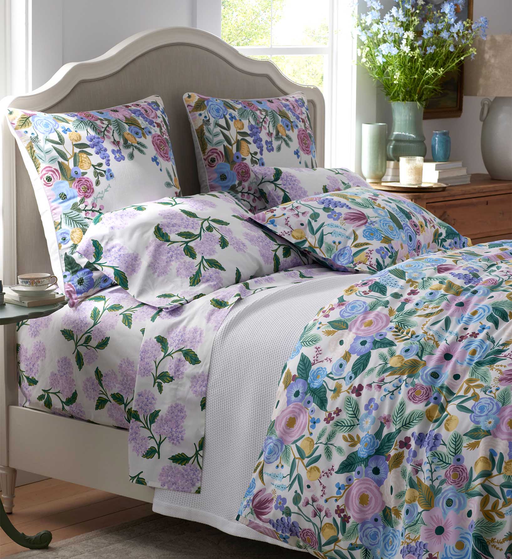 Percale Flat Sheet - Hydrangea Lilac