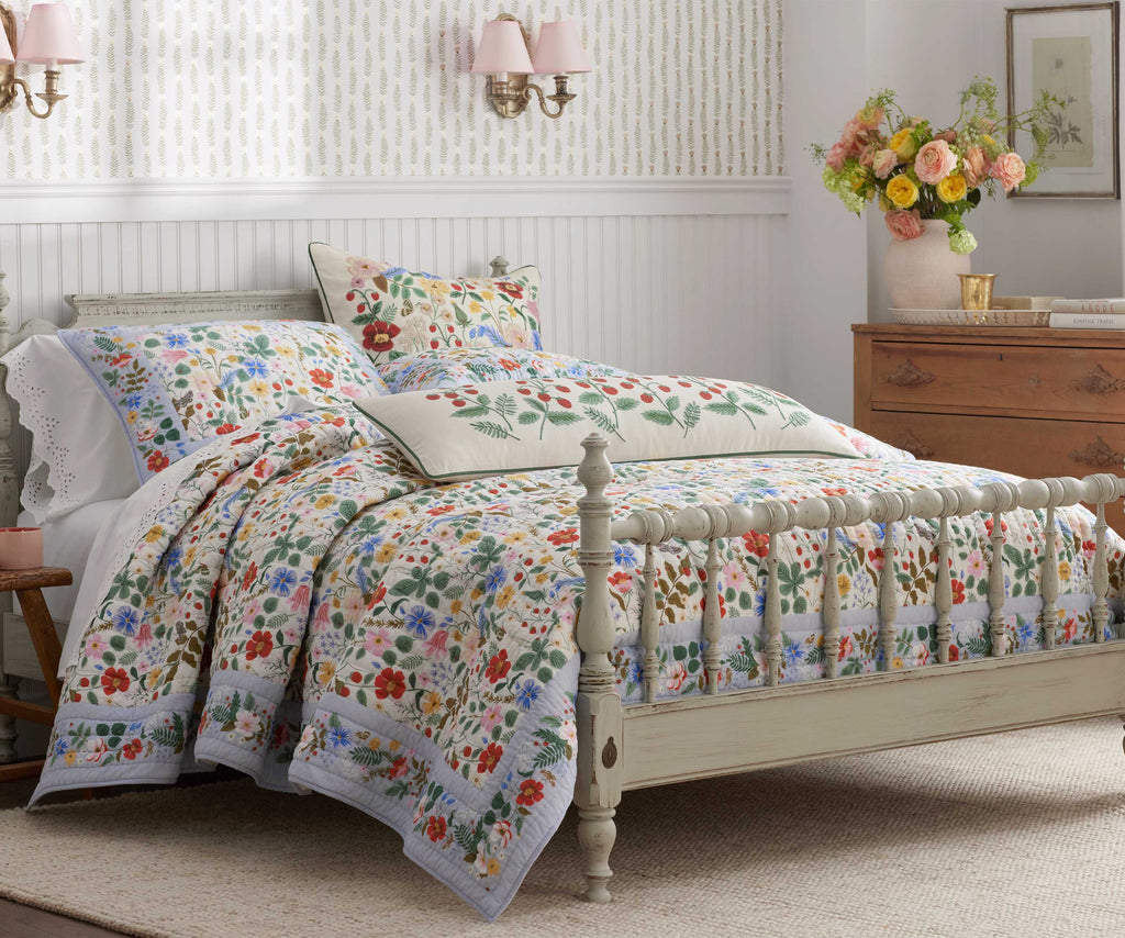 Cotton Quilted Sham - Strawberry Fields
