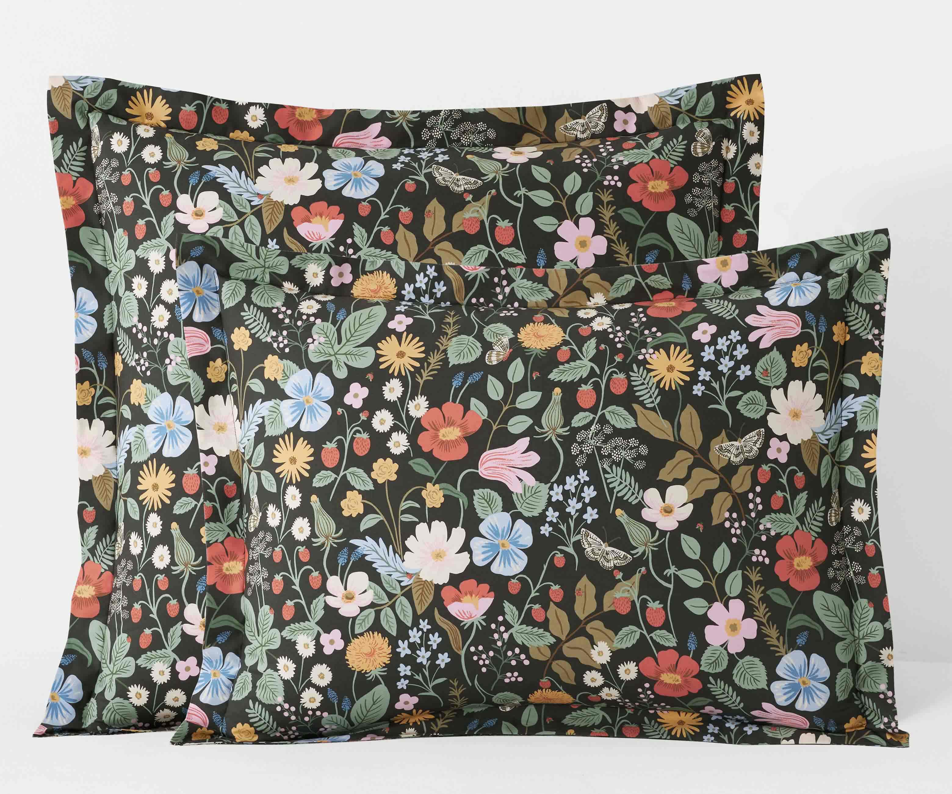 Percale Sham - Strawberry Fields Black