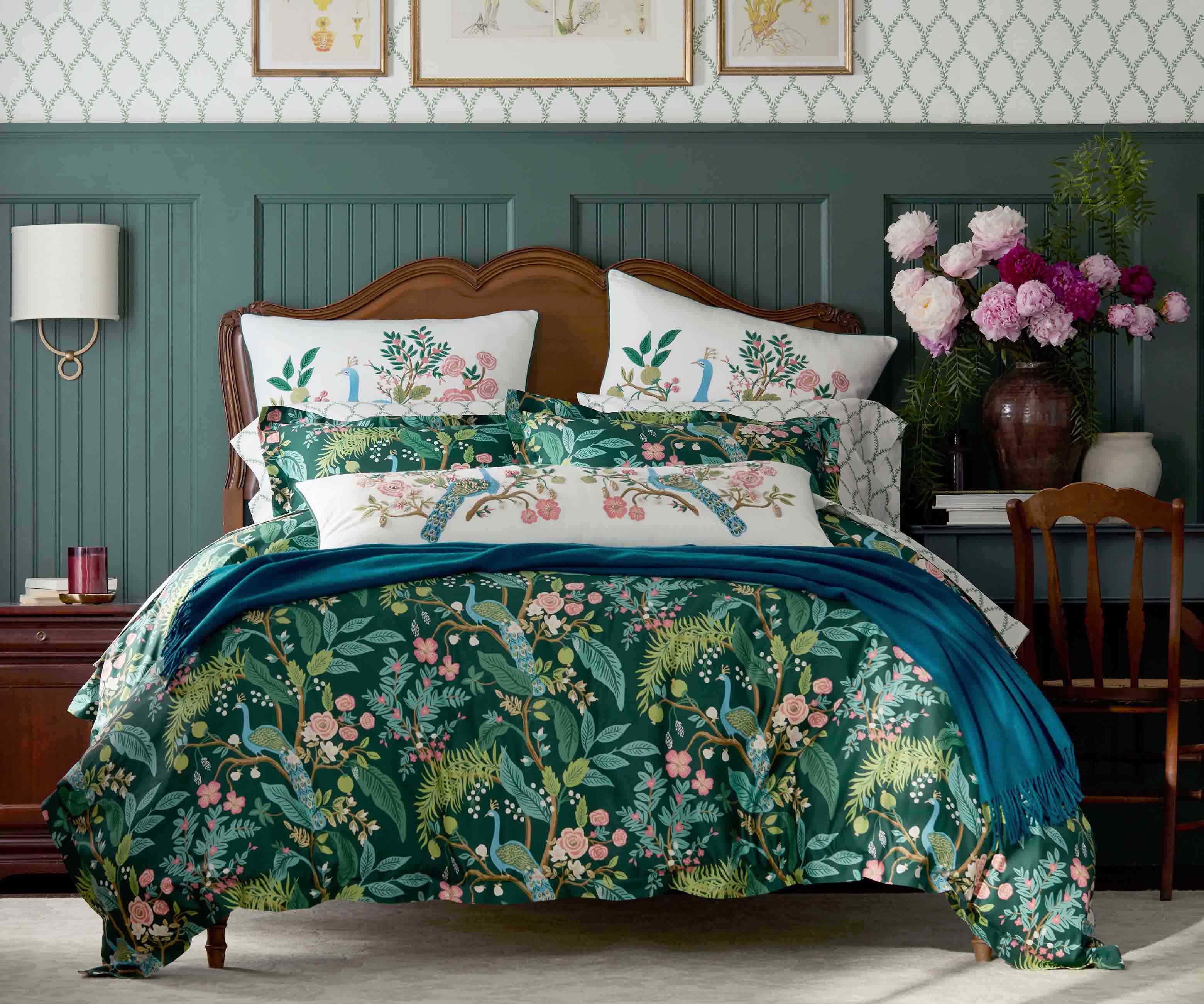 Sateen Sham - Peacock Emerald