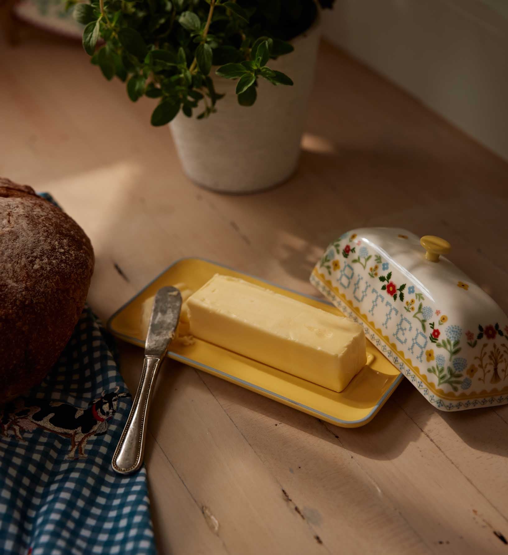 Porcelain Butter Dish - Home Sweet Home