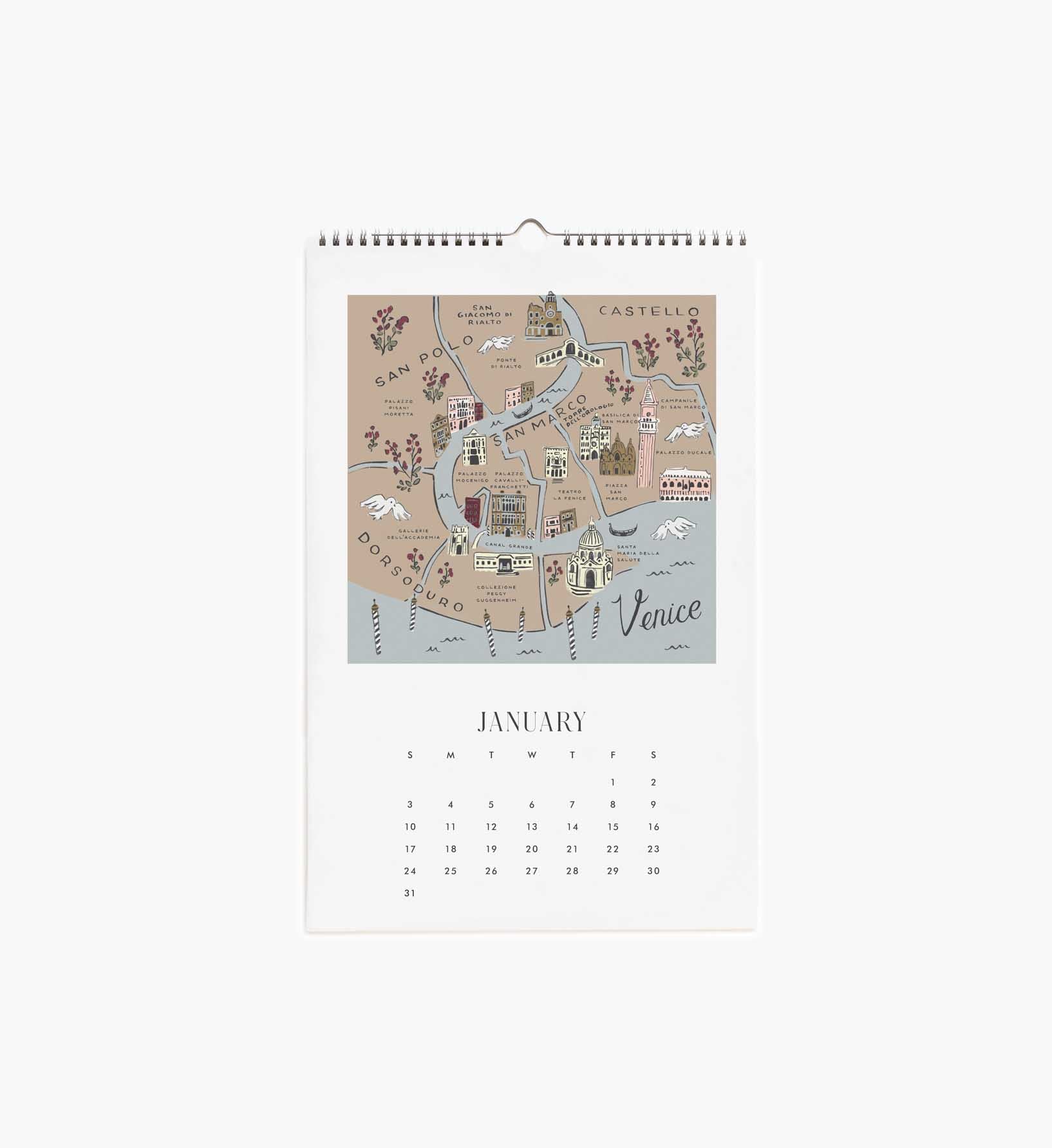 2027 Wall Calendar - Travel Sketches