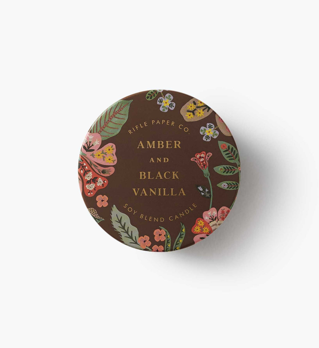 Tin Candle - Amber and Black Vanilla