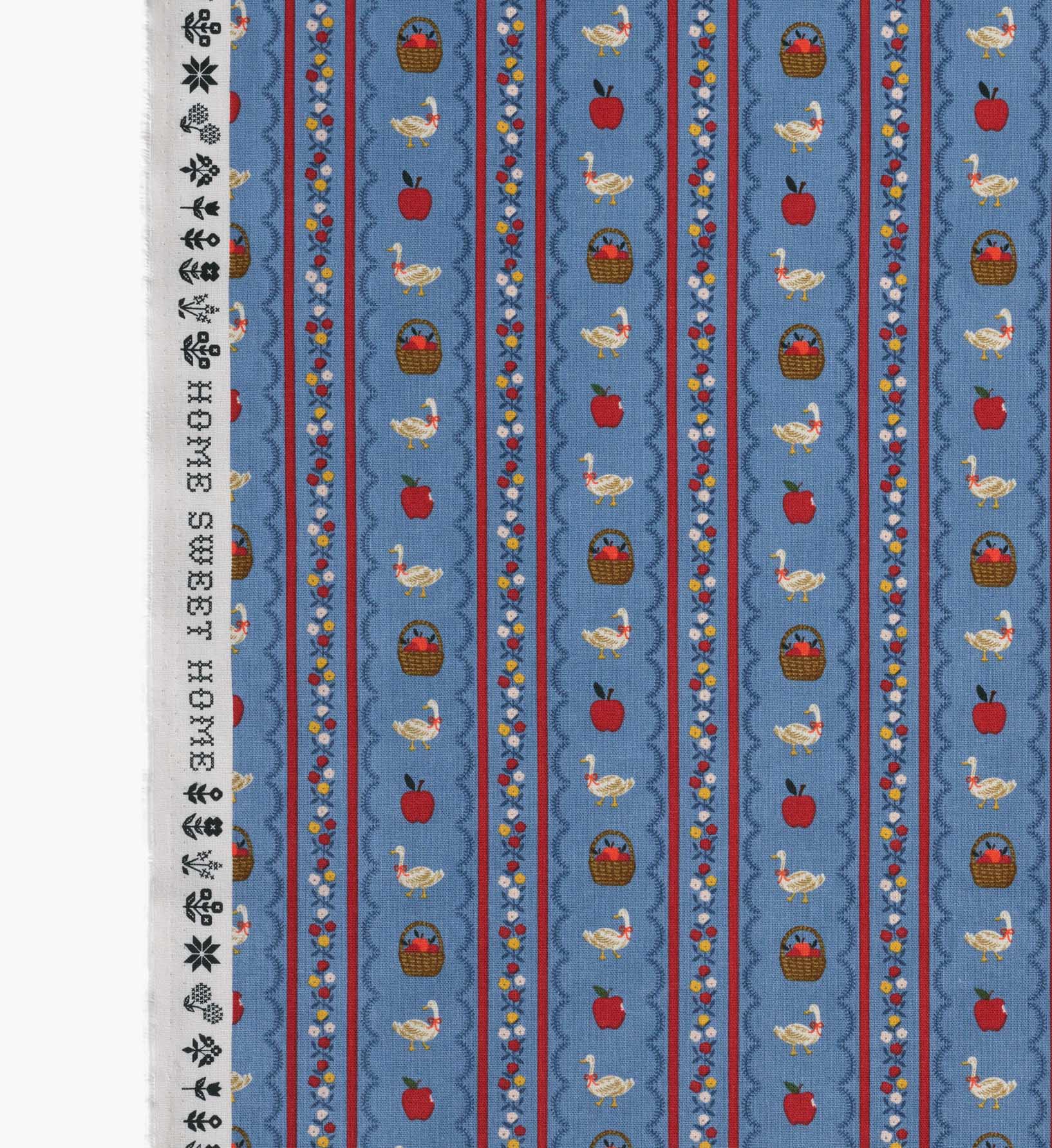 Farmhouse Stripe Canvas Fabric - Blue