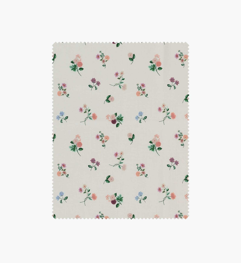 Ditsy Dahlia Cotton Fabric - Cream