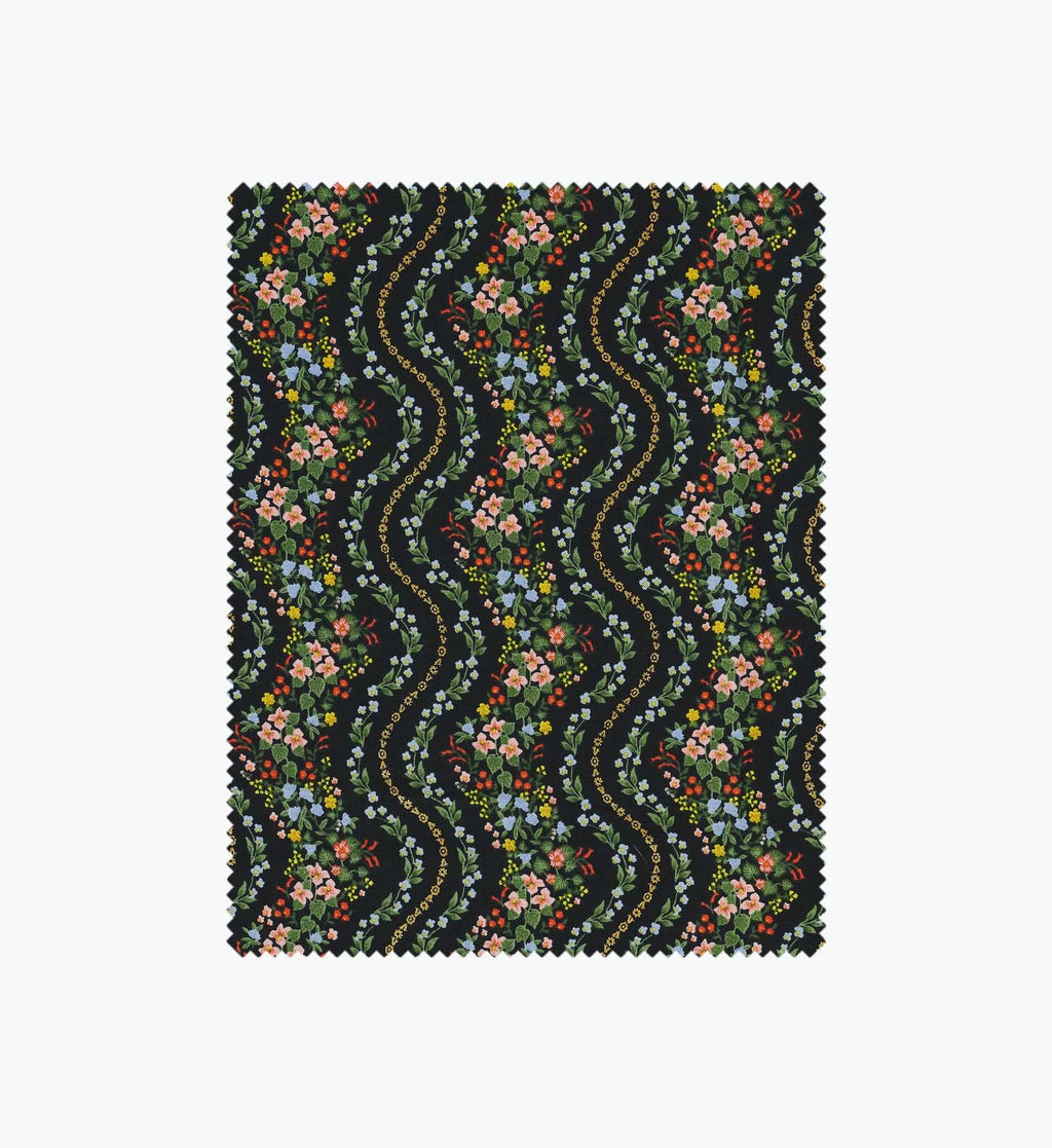 Wildwood Vines Cotton Metallic Fabric - Black