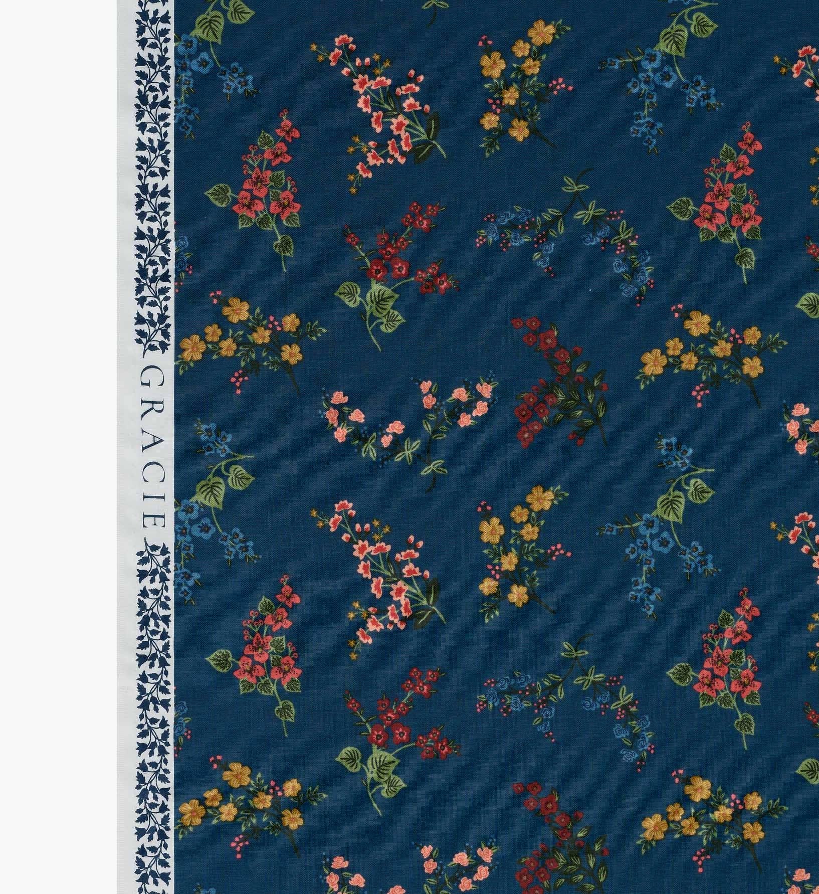 Amelia Cotton Fabric - Sapphire