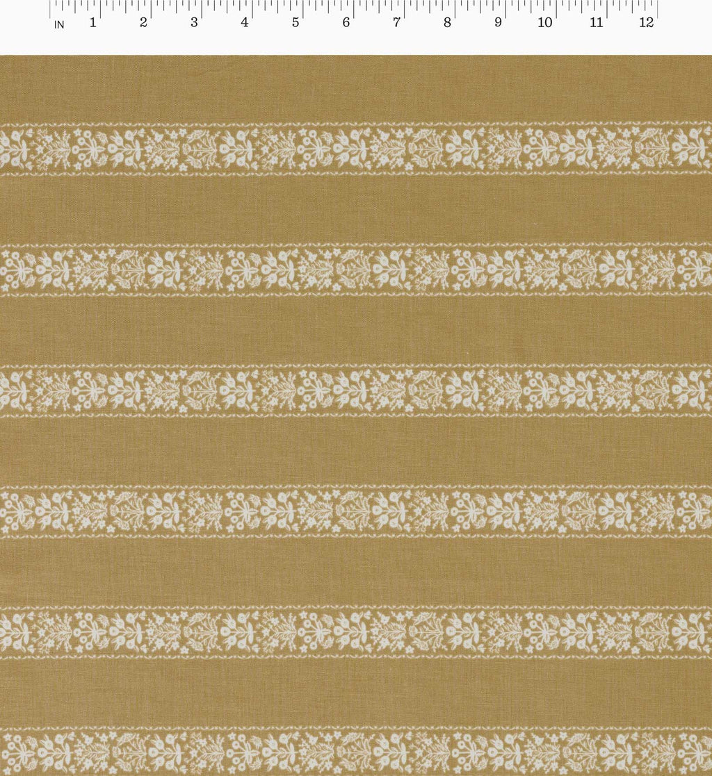 Estee Stripe Cotton Fabric - Orche