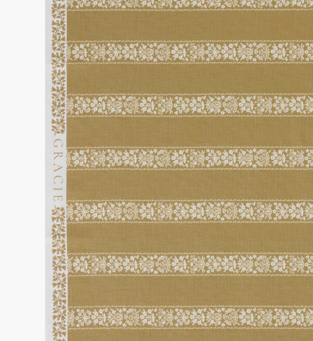 Estee Stripe Cotton Fabric - Orche