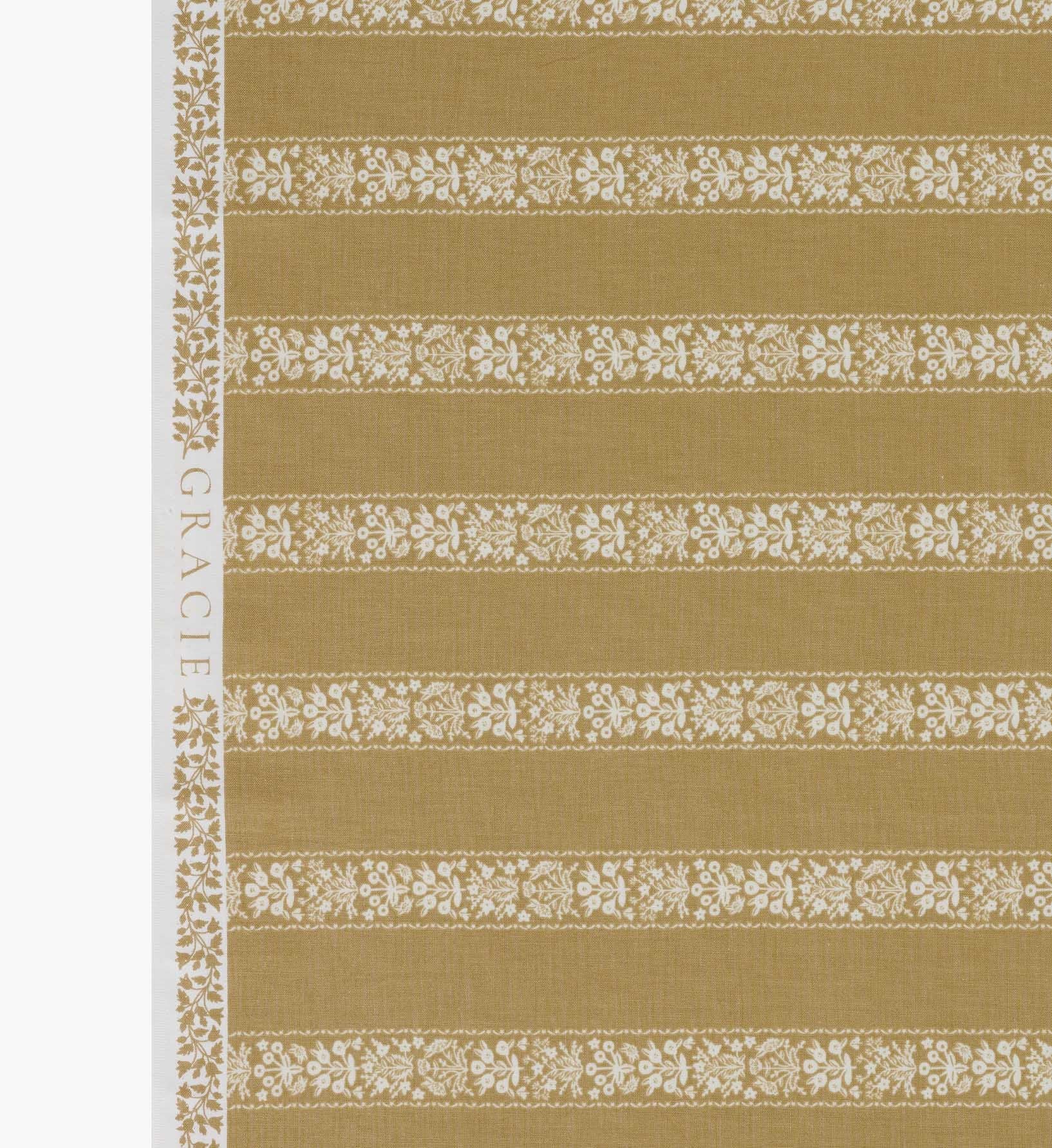 Estee Stripe Cotton Fabric - Orche