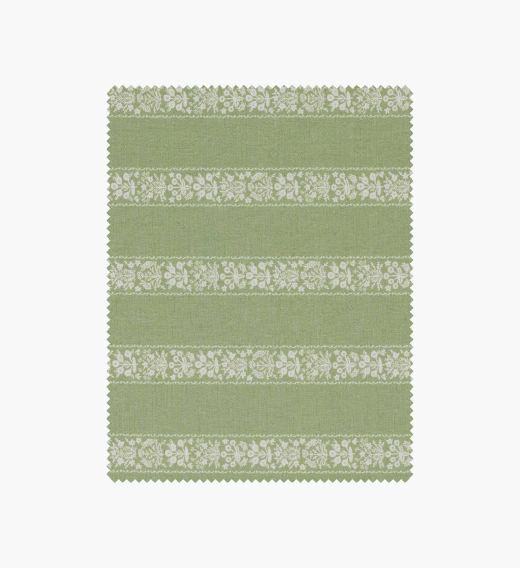 Estee Stripe Cotton Fabric - Sage