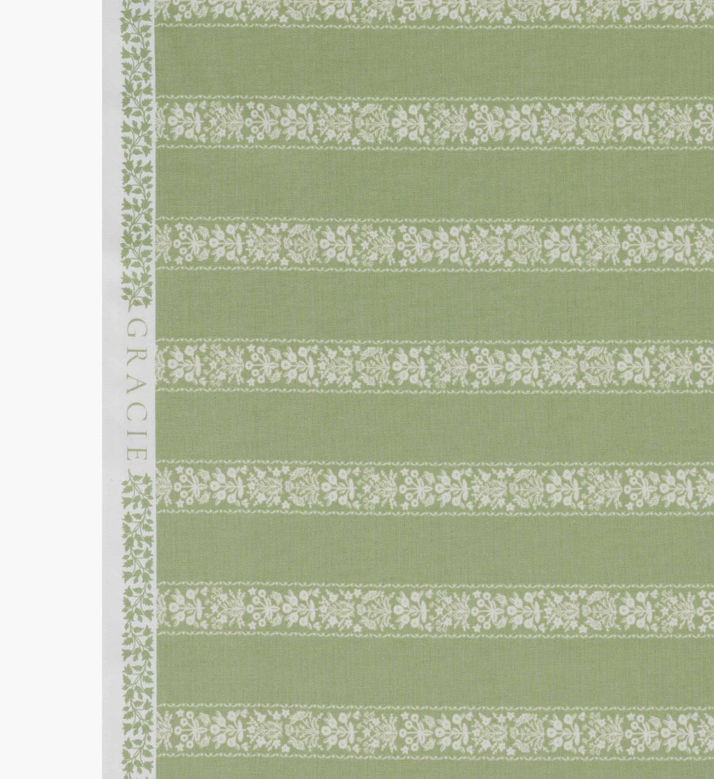 Estee Stripe Cotton Fabric - Sage